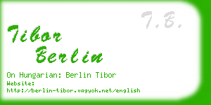 tibor berlin business card